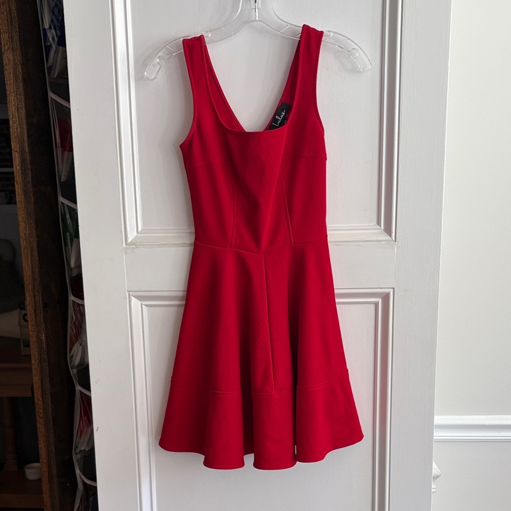 Lulu's Vibrant Red Backless Dress